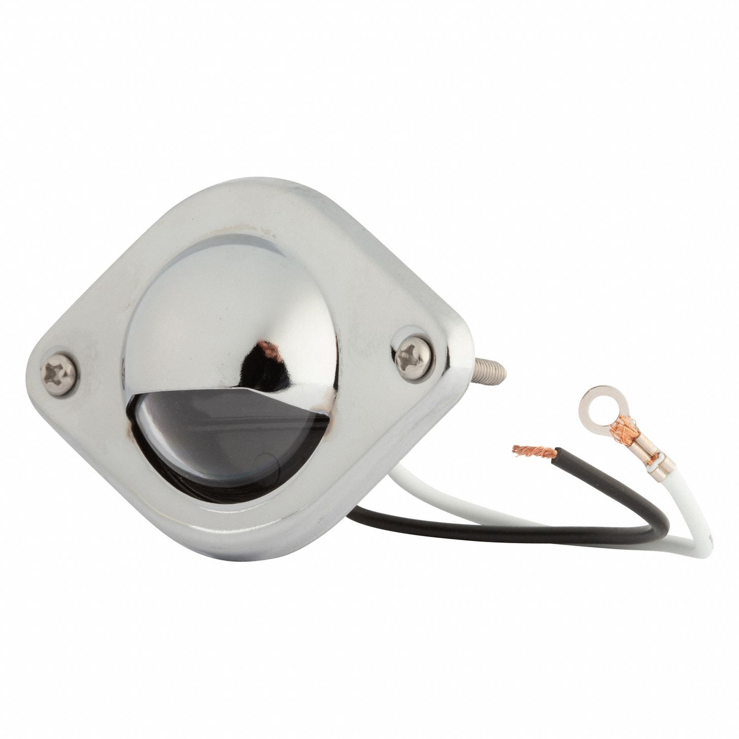 STEP LIGHT, COURTESY LIGHT, LED, CLEAR, ROUND, 12V DC, BLUNT CUT/RING TERMINAL, SURFACE MOUNT