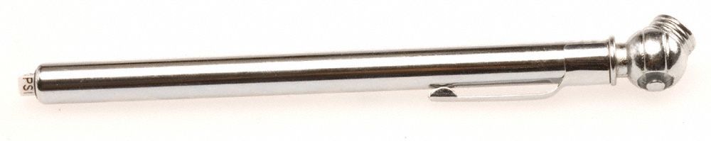PENCIL TIRE PRESSURE GAUGE, TIRE PRESSURE GAUGE, PENCIL, 0.5 PSI PRESSURE INCREMENTS, BRASS