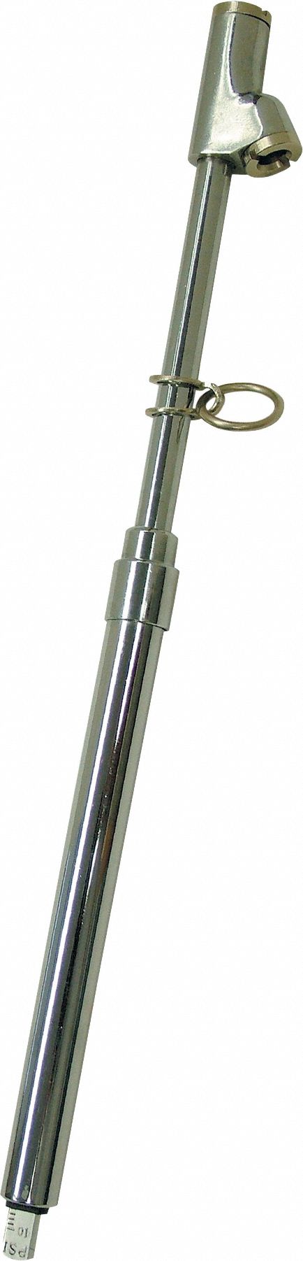 DUAL FOOT TIRE PRESSURE GAUGE, TIRE PRESSURE GAUGE, PENCIL, 2 PSI PRESSURE INCREMENTS, METAL