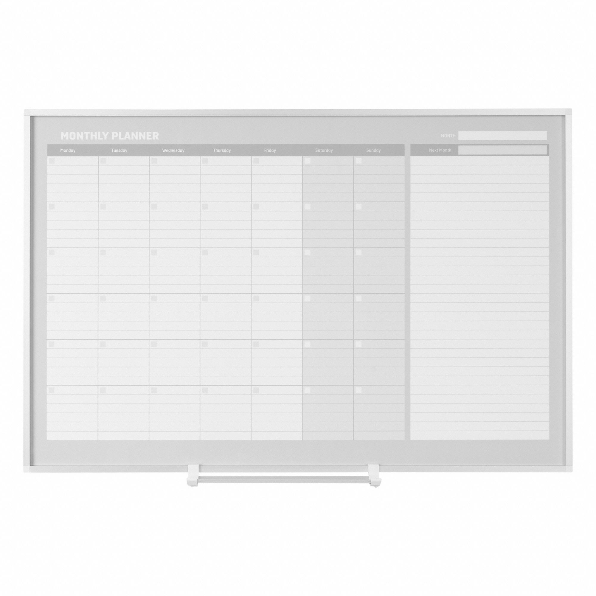 Calendar Planning Board: 23 3/4 in Board Ht - Side 1, 35 3/4 in Board Wd - Side 1, Steel, Not Adj
