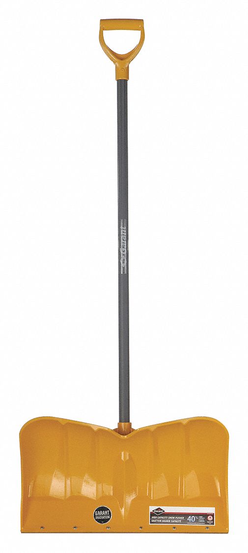 SNOW PUSHER, D-GRIP, 48 IN HANDLE, 22 X 16 IN BLADE, POLYPROPYLENE/ALUMINUM