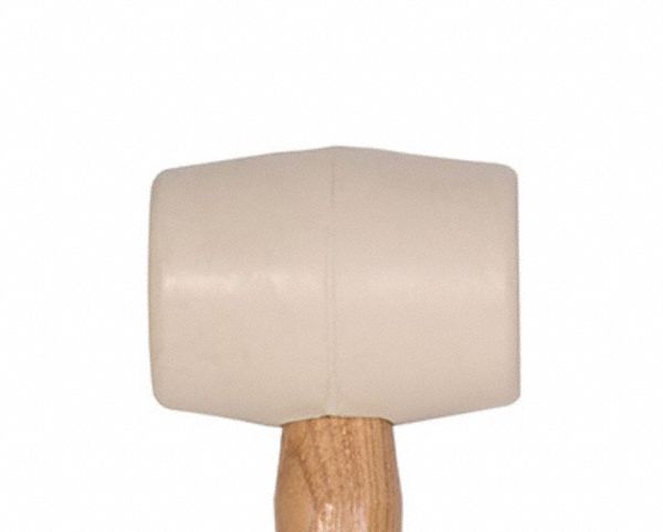 MALLET, 14 IN WOOD HANDLE, 14 IN L, 14 OZ WEIGHT, WHITE HEAD