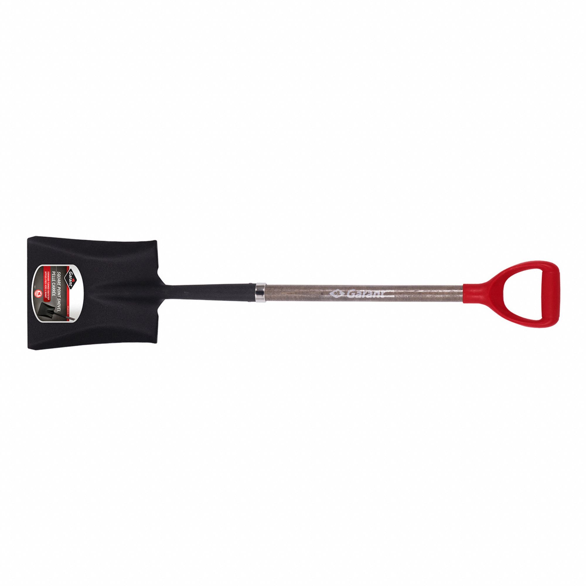 SHOVEL, SQUARE POINT, D-HANDLE, 43-1/2 X 9-1/2 IN, STEEL/WOOD, 6 UNITS