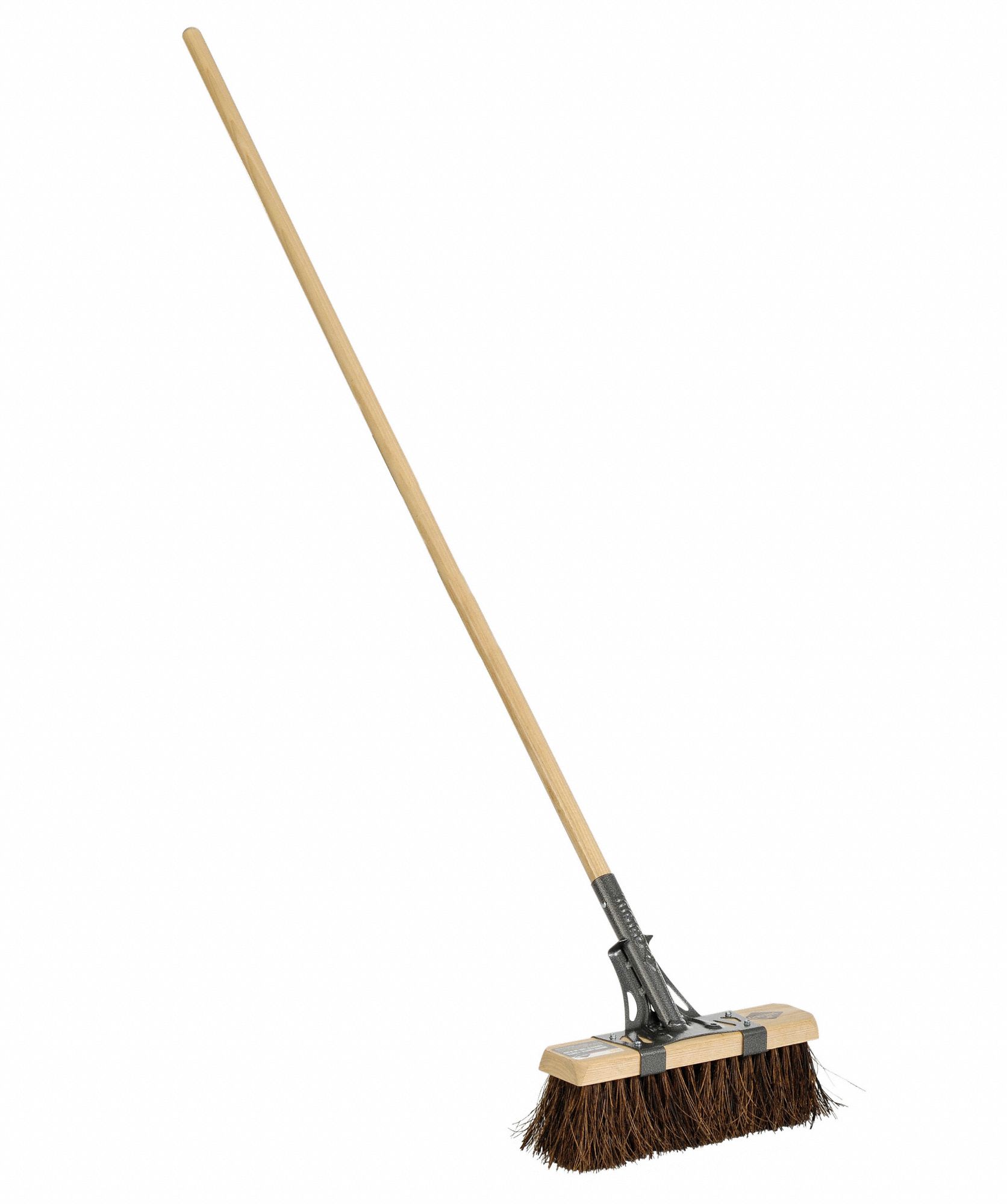 STREET BROOM, HEAVY, BROWN, 18 IN FACE/60 IN HANDLE/1 1/8 DIA, WOOD/PALMYRA