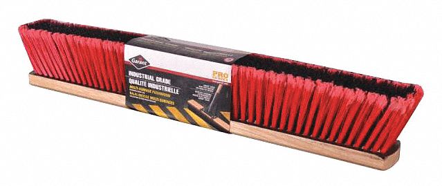 BROOM HEAD, HEAVY, ACID RESISTANT/CHEMICAL RESISTANT, RED/BLACK, 24 IN BLOCK/ 3 1/4 IN TRIM