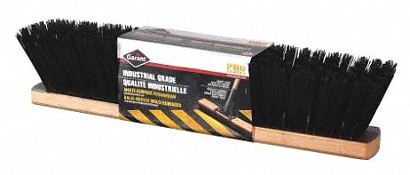 BROOM HEAD, HEAVY, ACID RESISTANT/CHEMICAL RESISTANT, BLACK, 18 IN BLOCK/ 3 1/4 IN TRIM