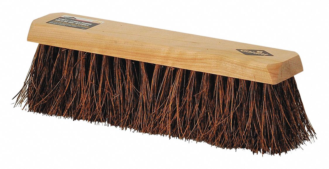 STREET BROOM HEAD, HEAVY, CHEMICAL & ACID-RESISTANT, BROWN, 16 IN BLOCK/4 IN TRIM, PALMYRA/WOOD
