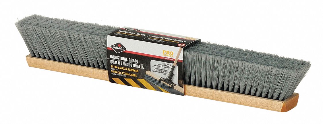 BROOM HEAD, HEAVY, CHEMICAL & ACID-RESISTANT, GREY, 24 IN BLOCK/3 1/4 IN TRIM, WOOD