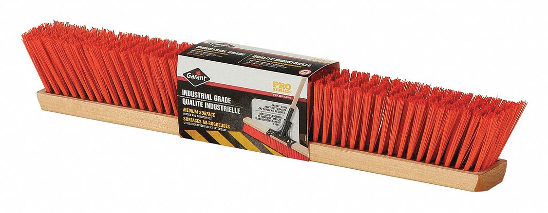 TETE BALAI, LOURD, RÉSISTE PRODUITS CHIMIQUES/ACIDES, ORANGE, BLOC 24PO/GARNITURE 3 1/4PO, BOIS