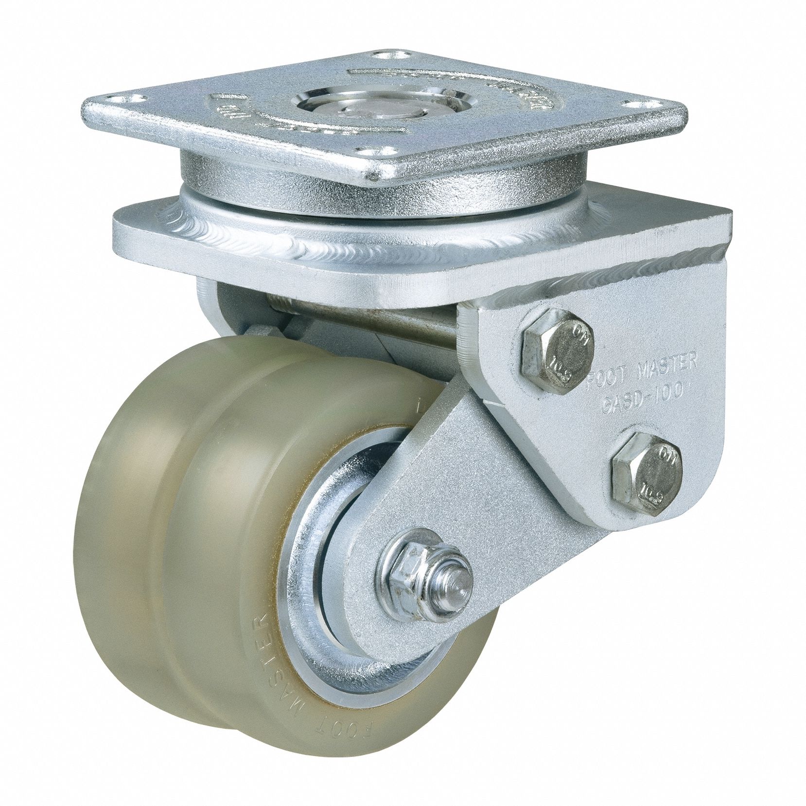 FOOT MASTER, 100 mm Wheel Dia, 683 lb, AGV and AMR Swivel Plate Caster ...