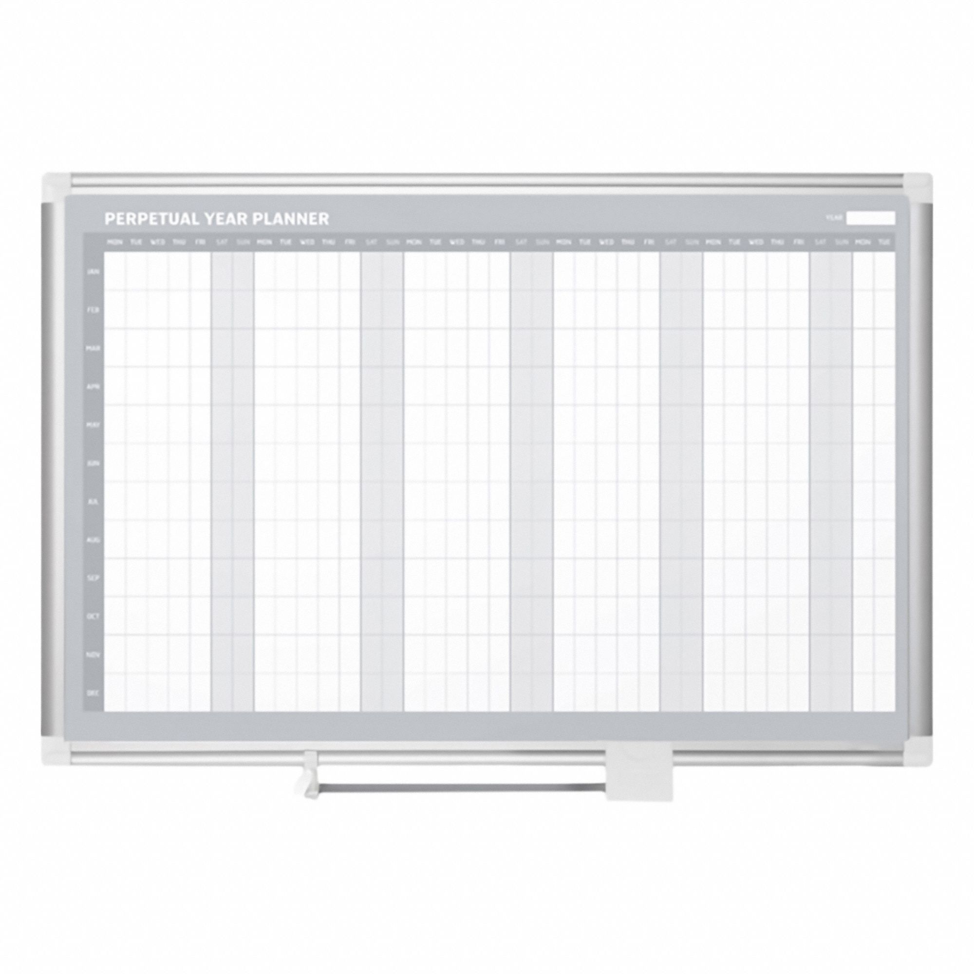 Calendar Planning Board: 36 3/4 in Board Ht - Side 1, 47 3/4 in Board Wd - Side 1, Steel, Not Adj