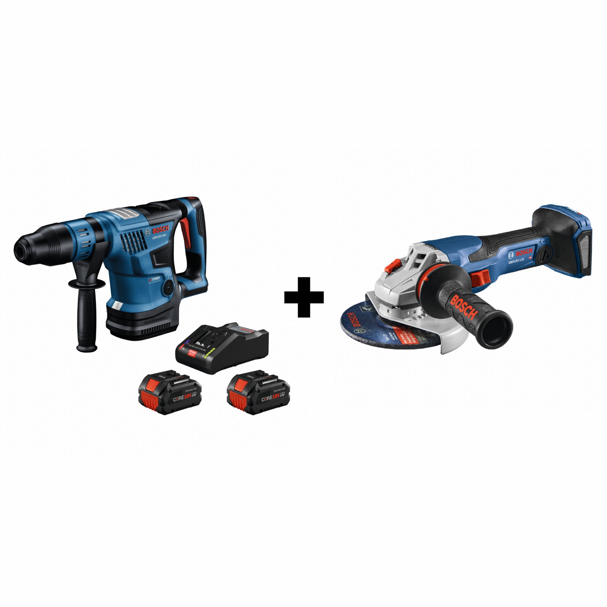 BOSCH, 18 V Volt, 2 Tools, Cordless Tool Combination Kit 384YH6