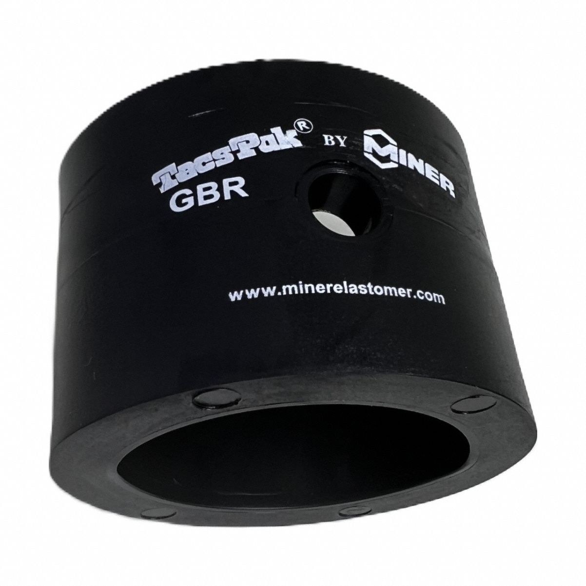 Bumper: 1 16/25 in Lng, 2.03 in O.D., 11/50 in Mounting Hole A Dia, 37/100 in Mounting Hole B Dia