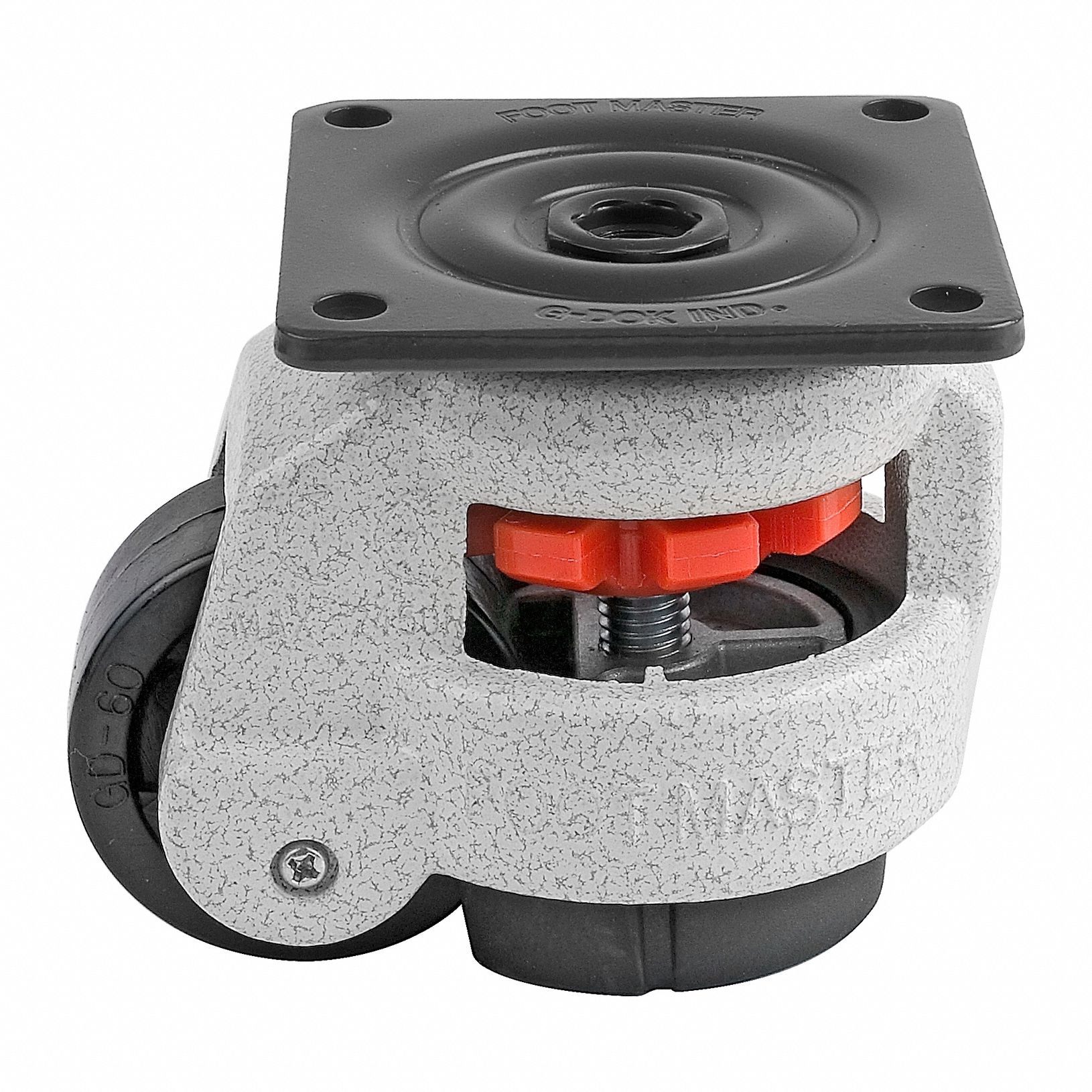 Plate Caster: Nylon Tread, 50 mm Wheel Dia, 82 mm Mounting Ht, 617 lb Load Capacity