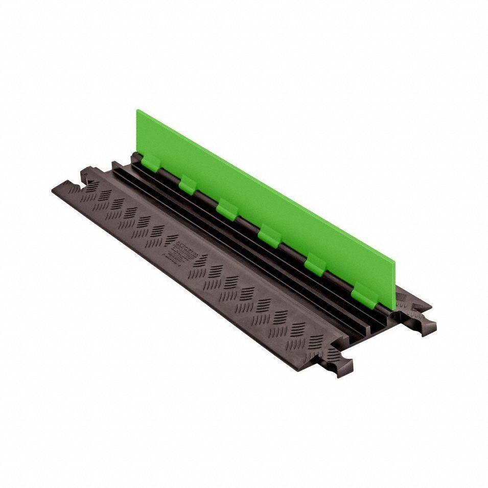 HI-VIZ CABLE PROTECTOR: 2 Channels, 3/4 in Max Cable Dia, 28 3/8 in Wd, 1 1/4 in Ht, 36 in Lg