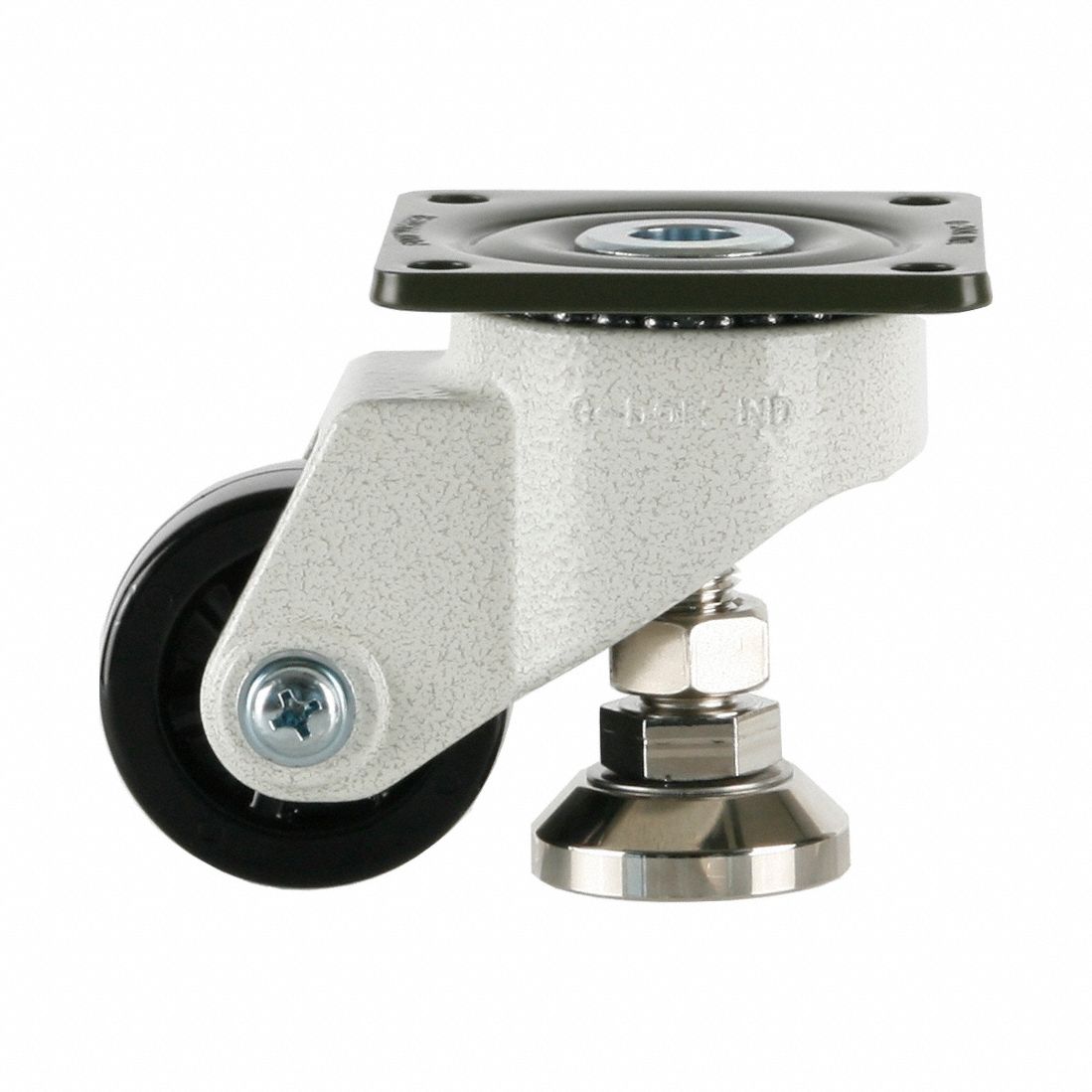 FOOT MASTER, 63 mm Wheel Dia., 1,102 lb, Leveling Plate Caster 819TR5