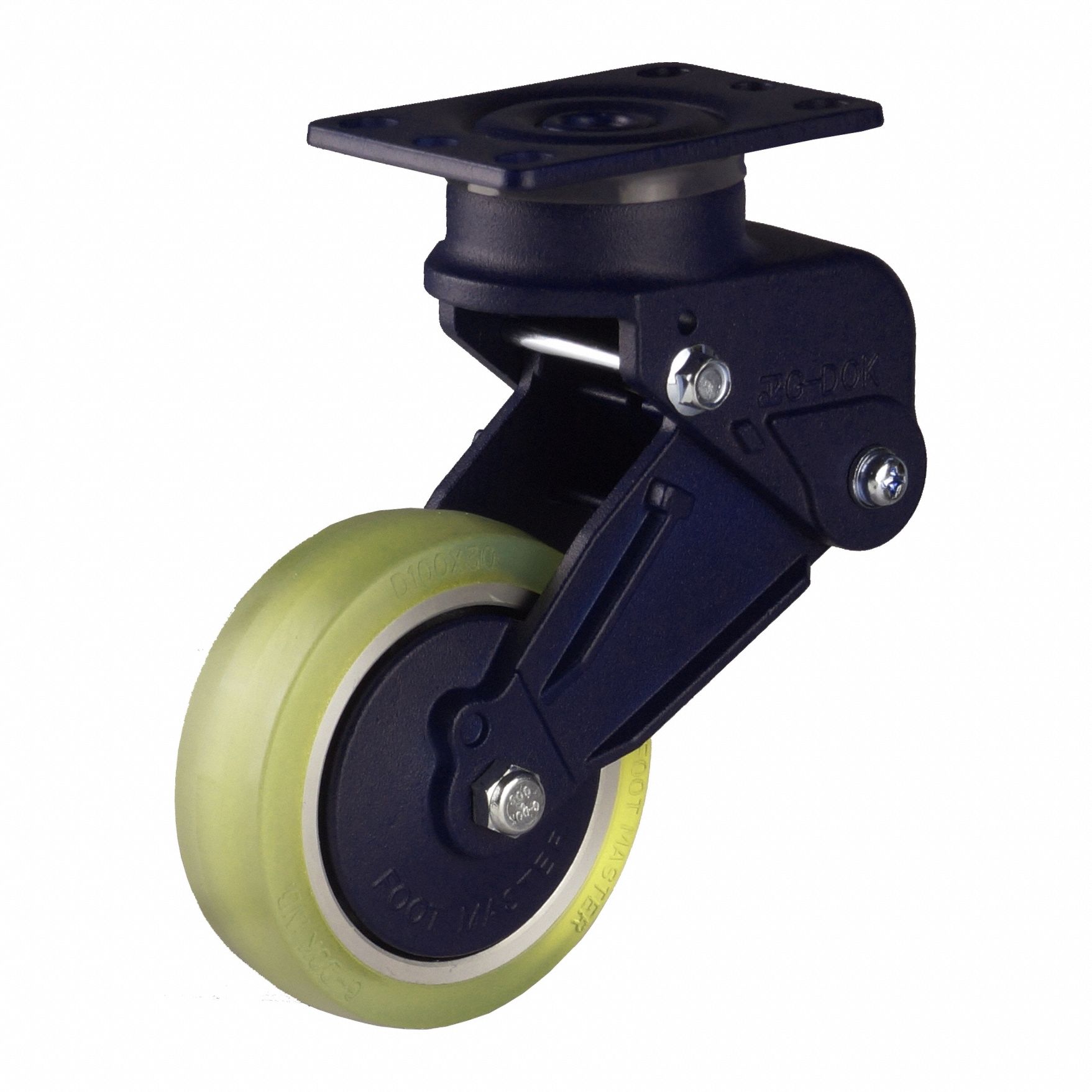 Plate Caster, Rigid, Polyurethane, 171mm H