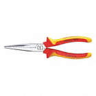 LONG NOSE PLIERS, STRAIGHT JAW, 3/4 IN JAW OPENING, RED/YLW, 3 X 1/8 IN, VANADIUM ELECTRIC STEEL