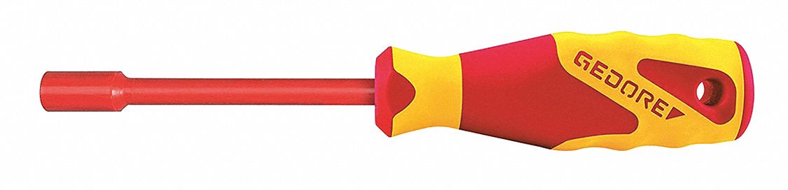 TOURNEVIS P/ ÉCROUS,ISOLÉE,RGE/JAUNE,DIA DE 9 1/4 PO LONG X 10 MM