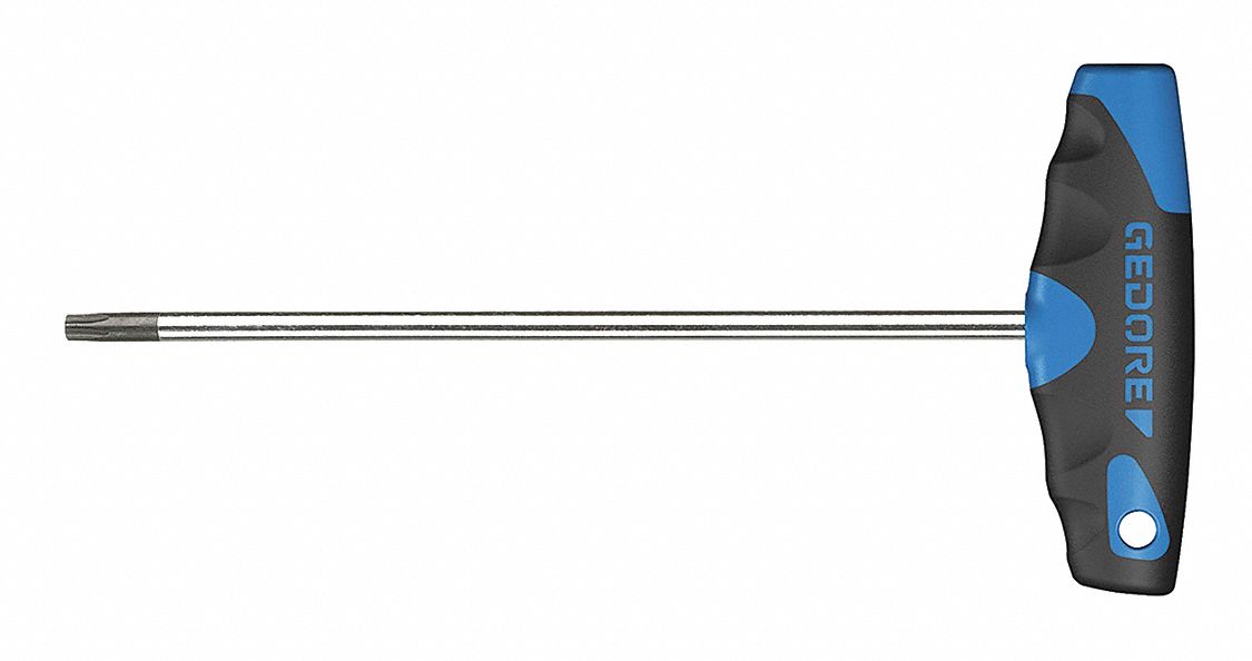 CLÉ TORX,MÉTR,TLE DE PNT T9,BLEU/NR,POIGN 1 1/2 PO LONG,CV AC/CHRM/PLAST