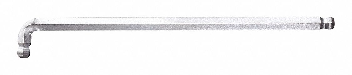HEX KEY, METRIC, 25 °  ANGLE, SILVER, TIP 10 MM, L-HANDLE 2 IN L, CV STEEL