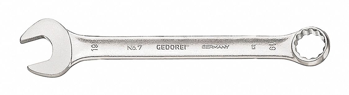 COMBINATION WRENCH, ANTI-SLIP, ISO STRAIGHT, METRIC, 12 PT/7MM, 4 IN L, SATIN FINISH
