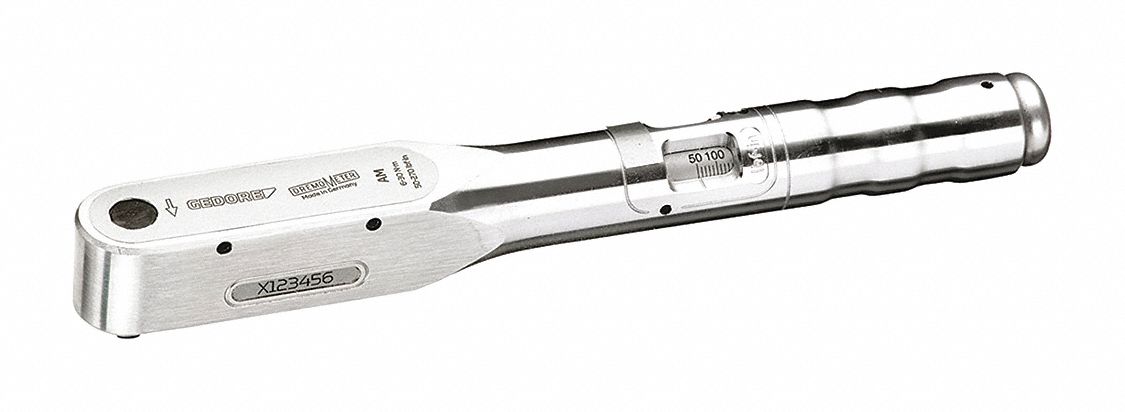 CLÉ DYNANOMÉT À TÊTE FIXE,A CERTIFICAT D'ÉTALONNAGE,6 À 30 NM,5 ° ,DOUILLE DE 1/4 PO,19 19/64 PO,AL