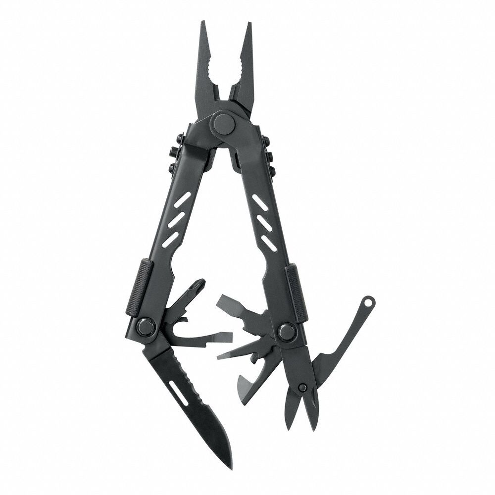 MULTI-TOOL, STAINLESS STEEL, BLACK STAINLESS STEEL HANDLE, 6.6 OZ WEIGHT