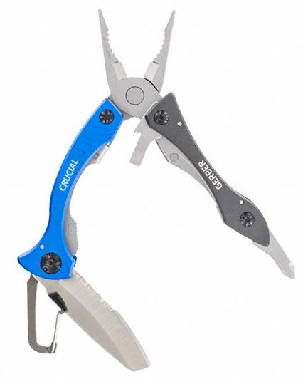 MULTI-TOOL, STAINLESS STEEL, BLUE STAINLESS STEEL HANDLE