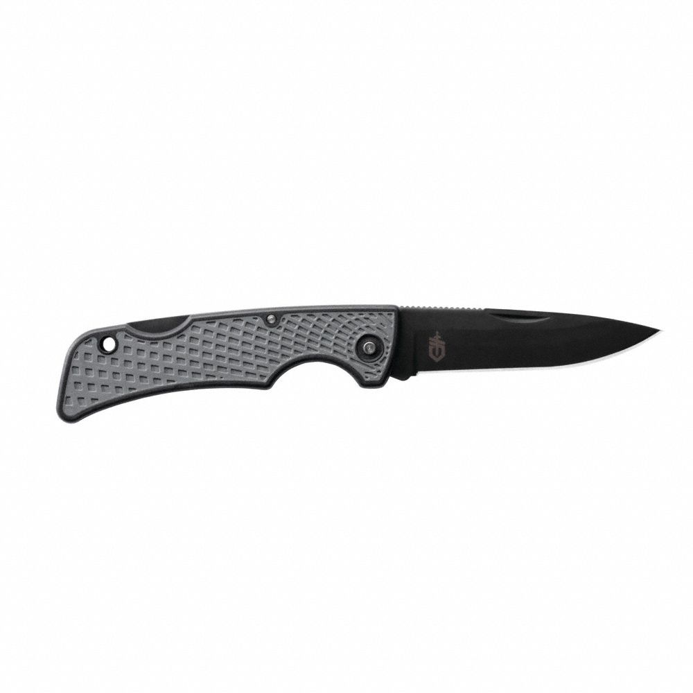 FOLDING KNIFE, 2¾ IN BLADE L, 3½ IN CLOSED L, 6¼ IN OVERALL L, PLASTIC, STRAIGHT