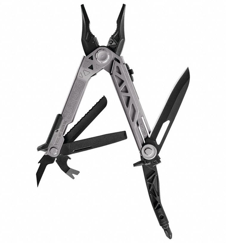 MULTI-TOOL, STAINLESS STEEL, SILVER STAINLESS STEEL HANDLE, 9.5 OZ WEIGHT