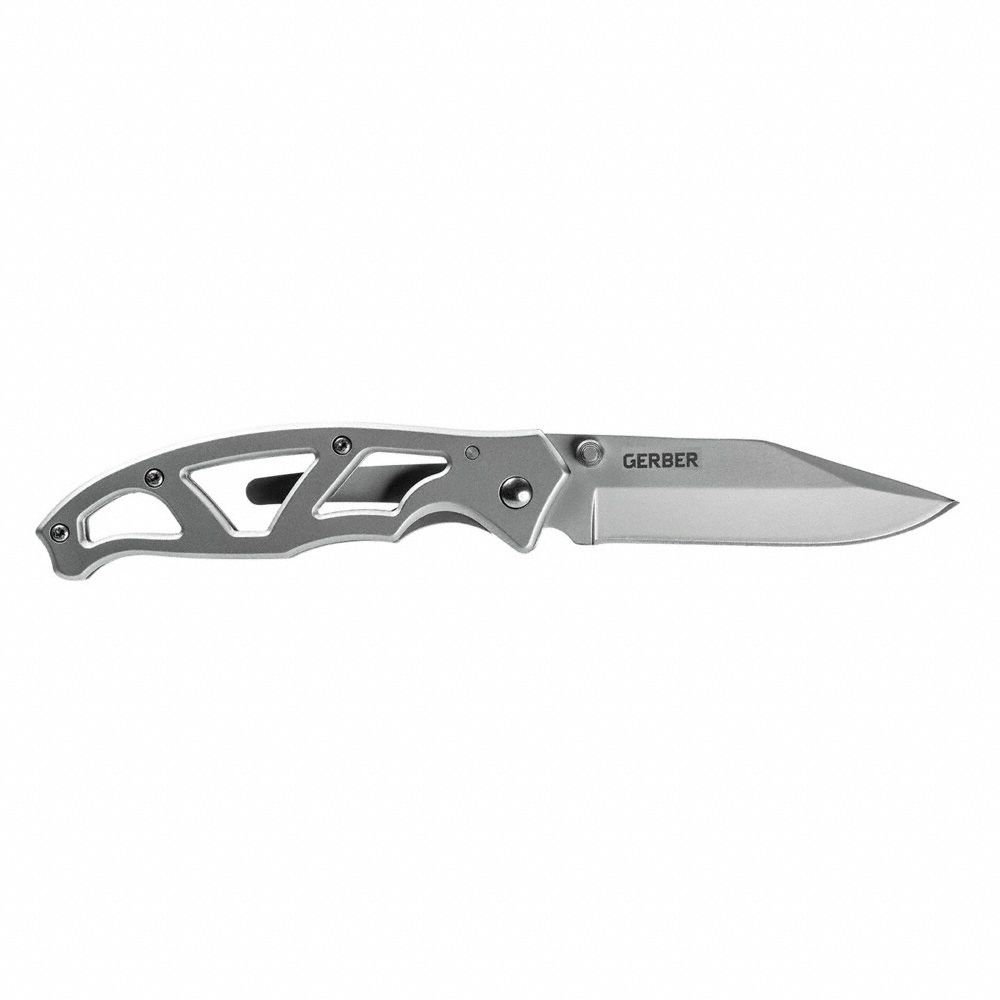 FOLDING KNIFE, 420HC STAINLESS STEEL, SILVER STAINLESS STEEL HANDLE