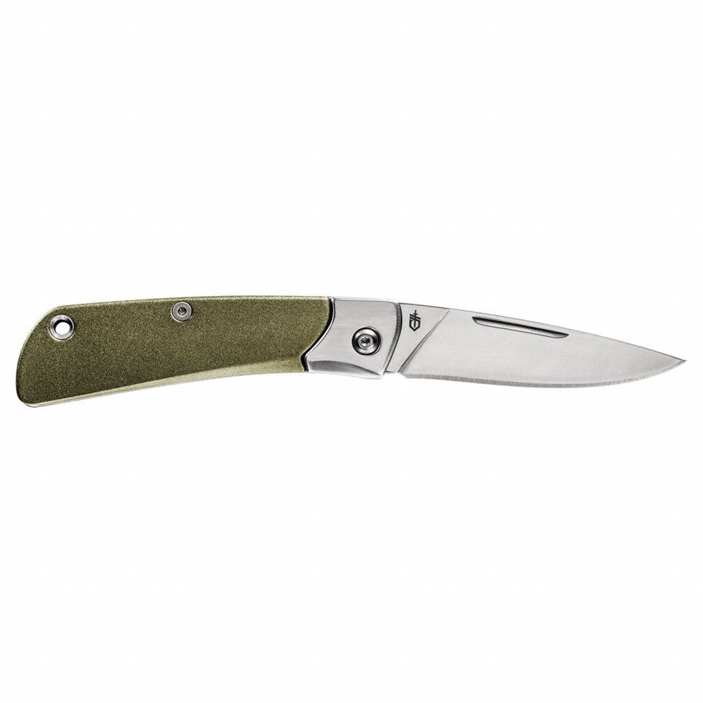 FOLDING KNIFE, 7CR, GREEN MACHINE ALUMINUM HANDLE, 2-1/2IN BLADE L