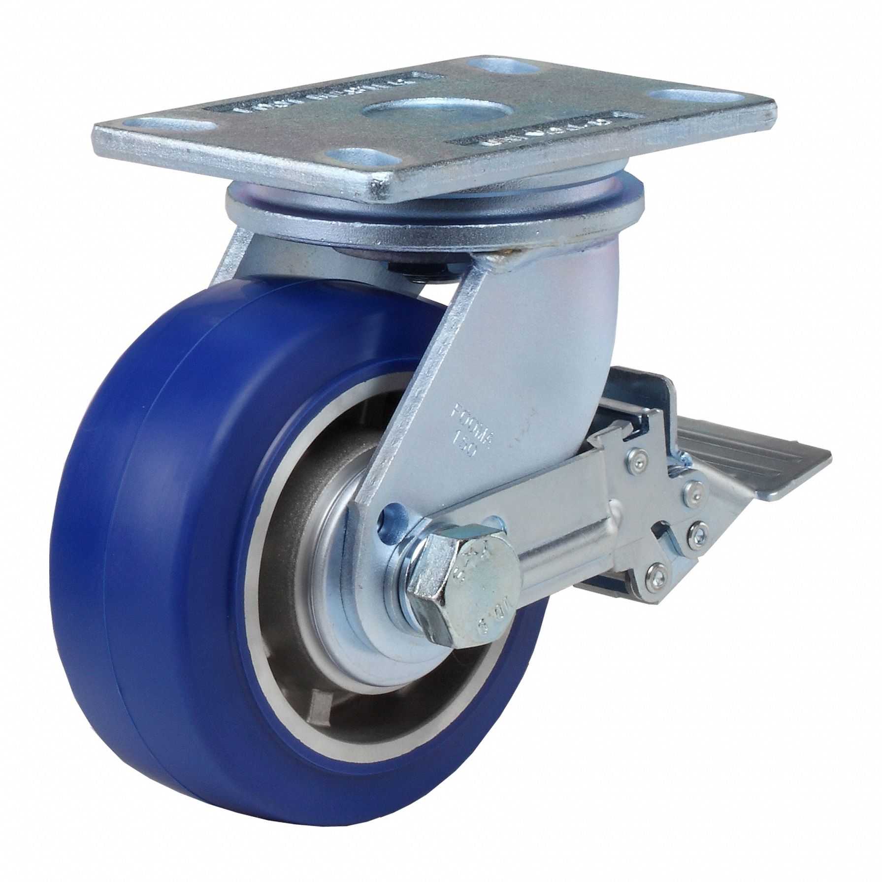 Plate Caster, Swivel, Polyurethane, 190mm H