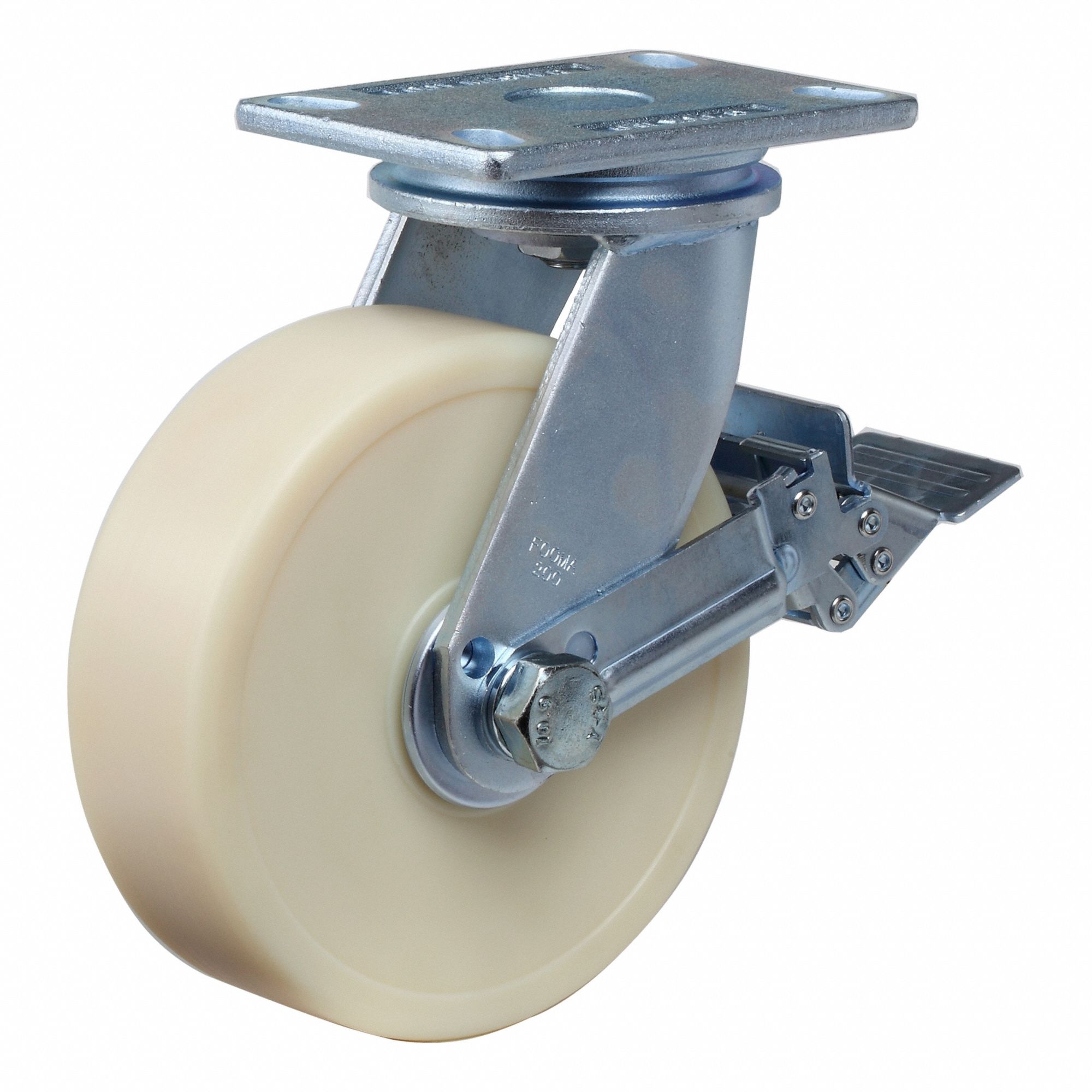 Plate Caster, Swivel, Nylon, 257mm H