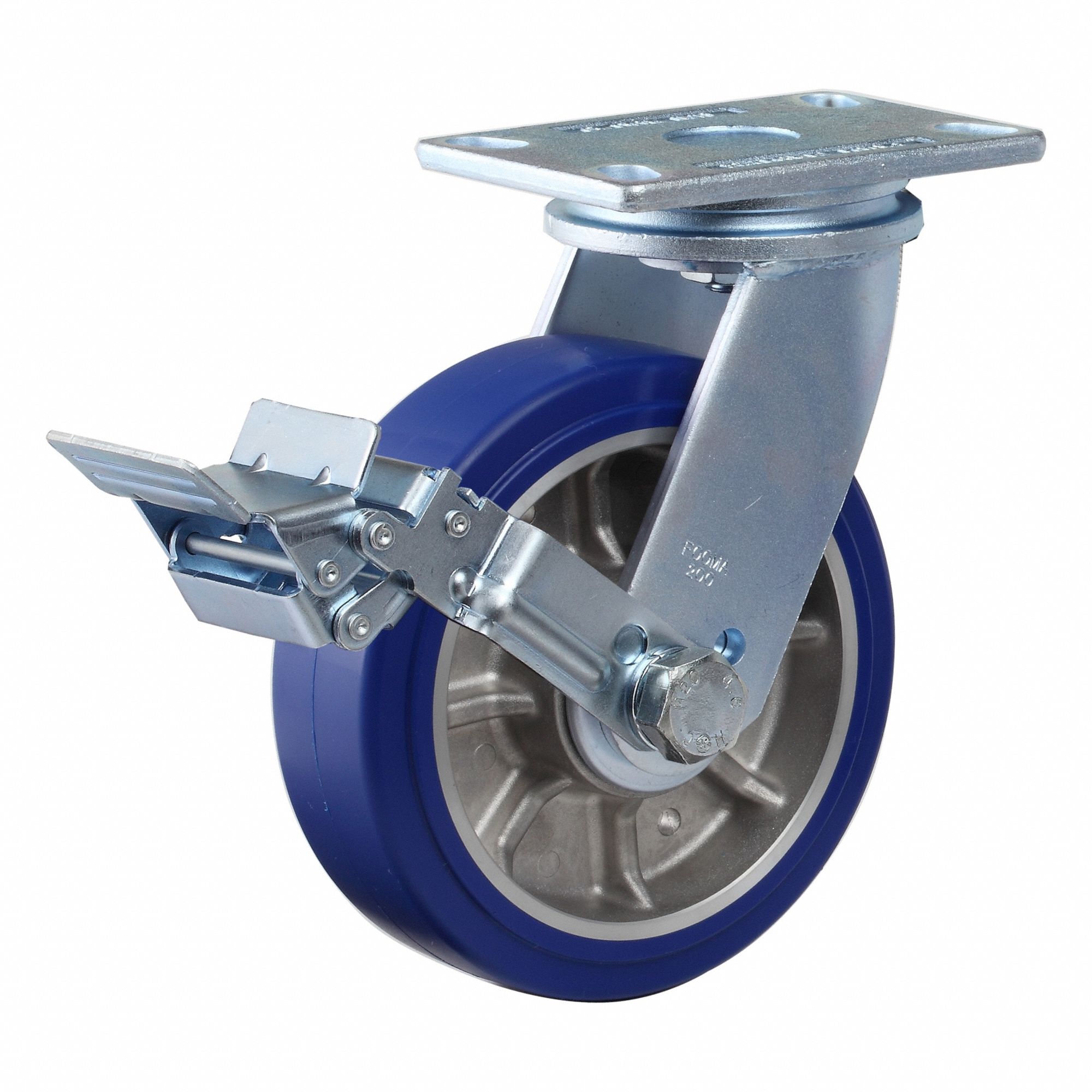 Plate Caster, Swivel, Polyurethane, 257mm H