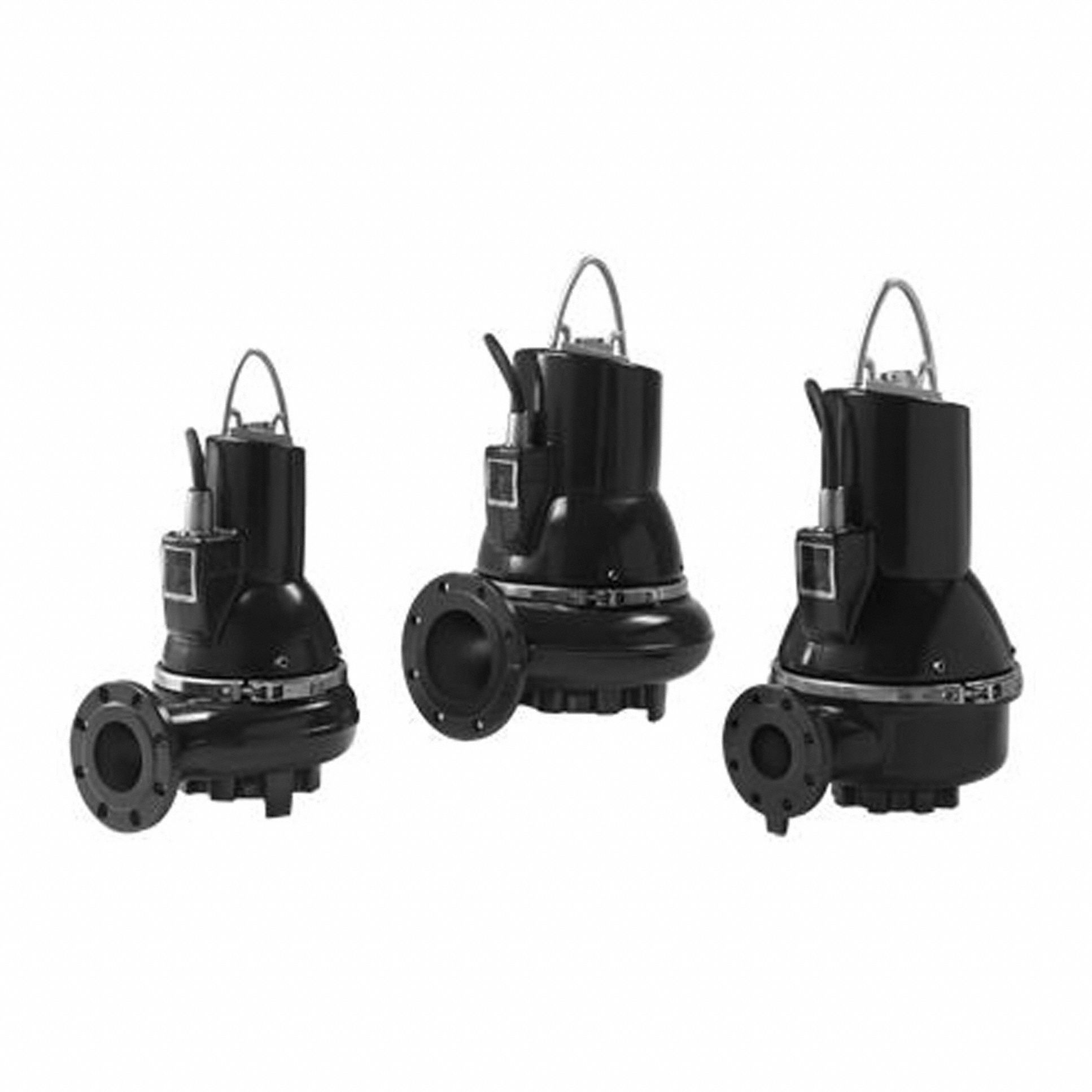 Sewage Ejector Pump: Cast Iron, Three Phase, 3 hp, 230 to 460V AC, 2 in Max. Dia. Solids