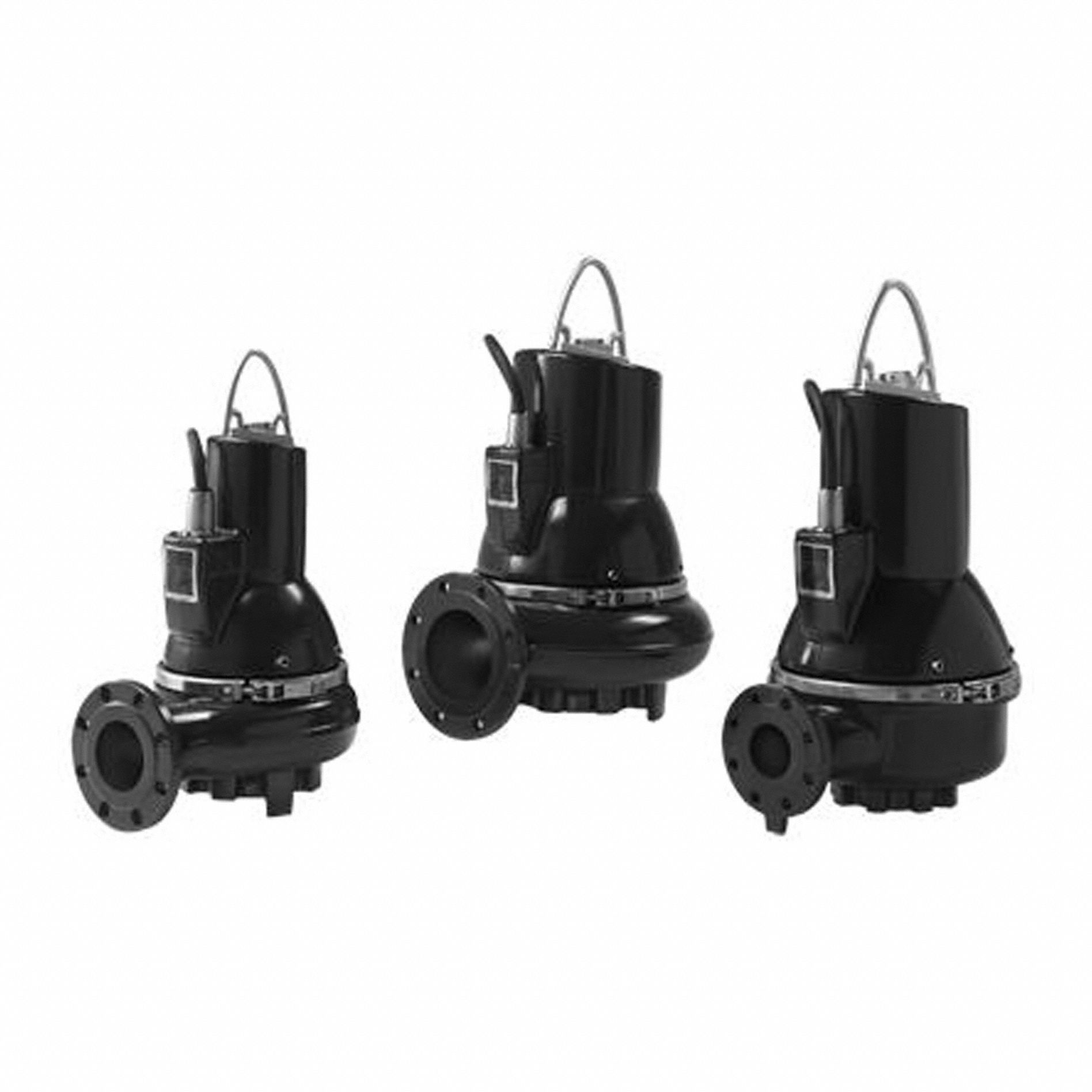 Sewage Ejector Pump: Cast Iron, Three Phase, 5 1/2 hp, 230 to 460V AC, 41.34 ft Max. Head