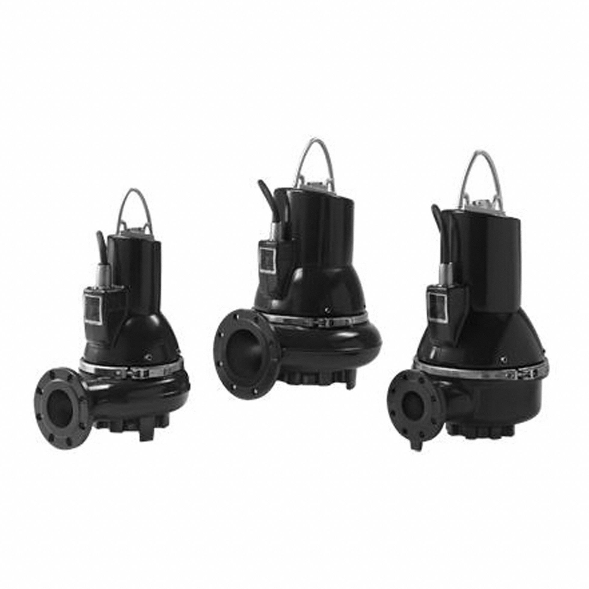 Sewage Ejector Pump: Cast Iron, Three Phase, 3 hp, 208 to 230V AC, 2 in Max. Dia. Solids