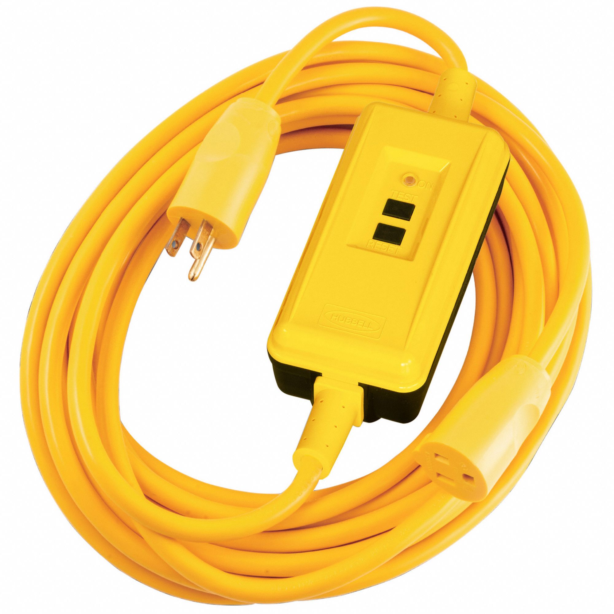 Self-Test Portable GFCI: 25 ft Cord Lg, 15 A Max. Amps, 120V AC