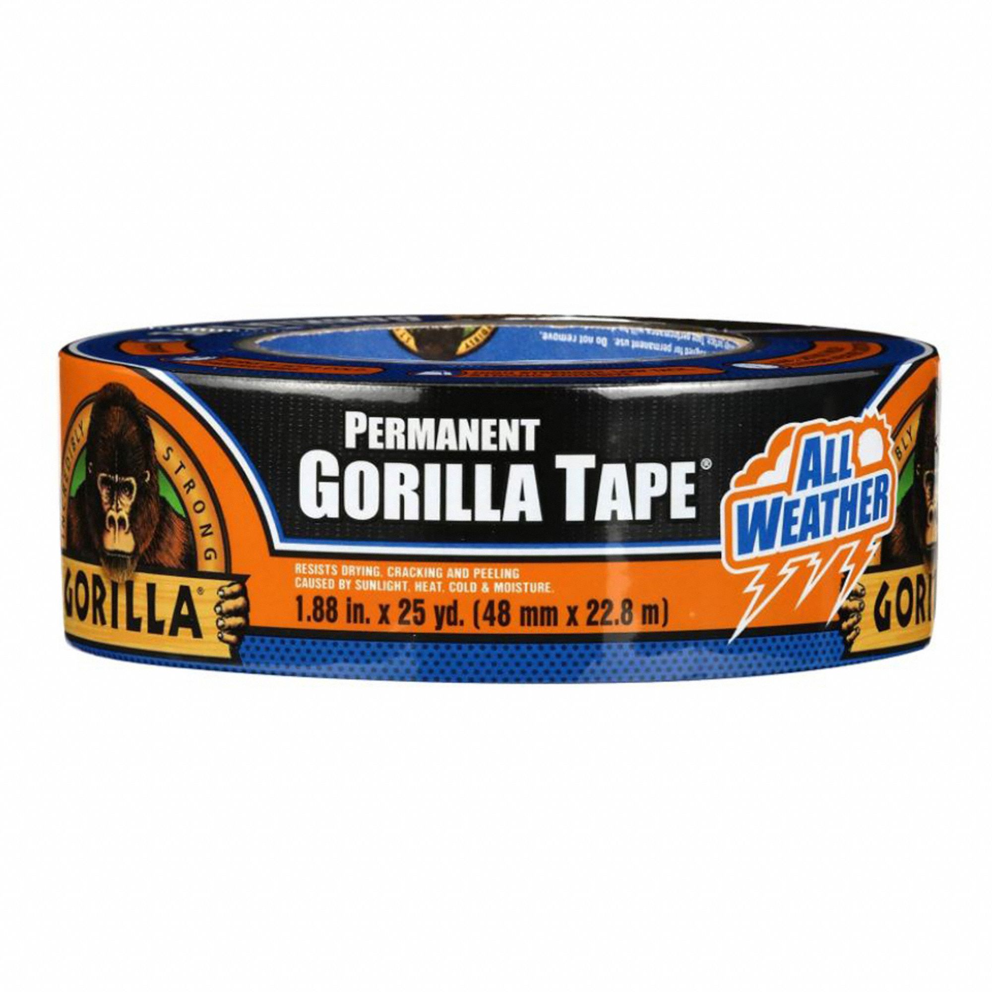 DUCT TAPE, PREMIUM/TEMP RANGE -0 ° F - 200 ° F, BLACK, 25 YD, SYNTHETIC RUBBER