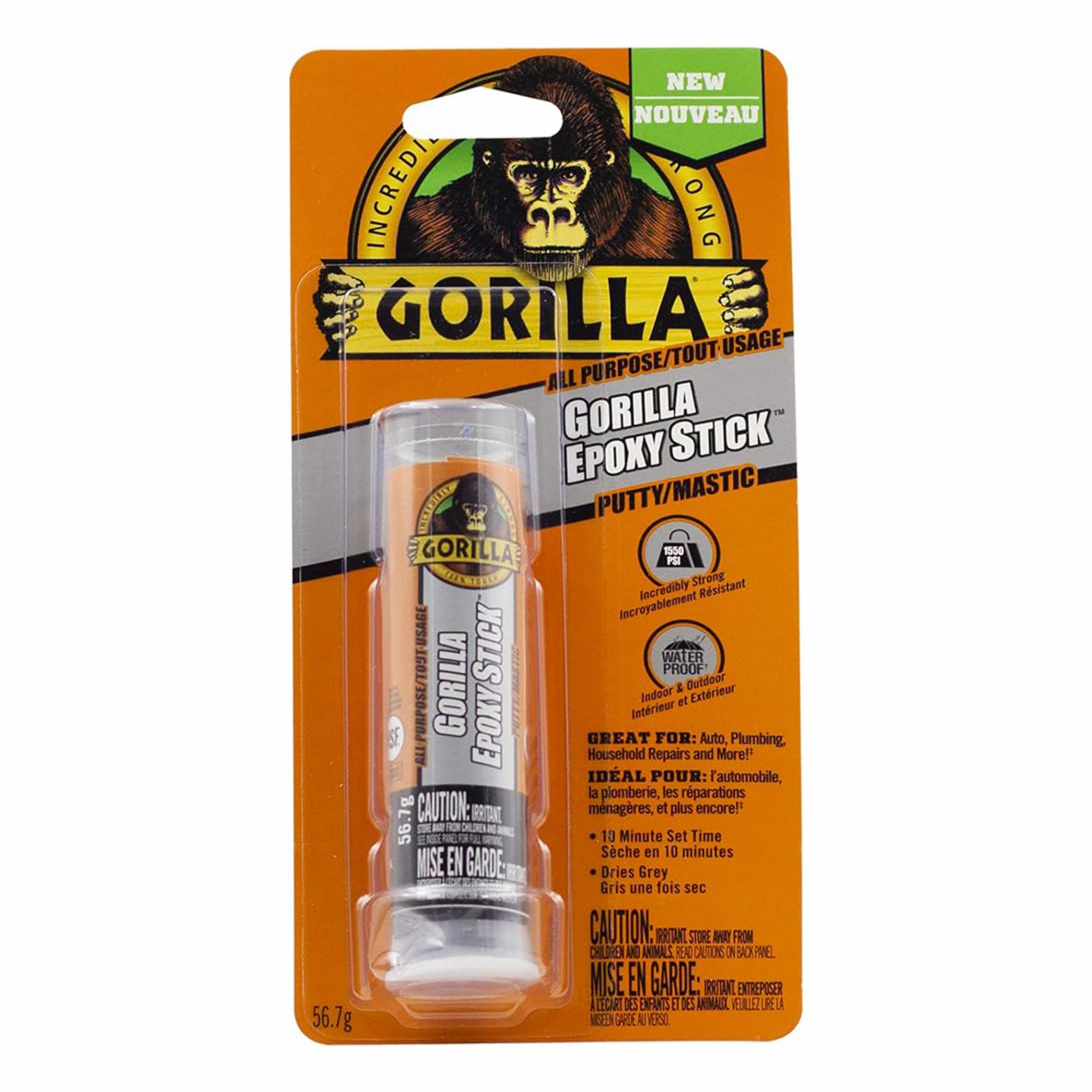 ADHESIVE TUBE, EPOXY, REPAIR/BOND HOME/OFFICE, MAX TEMP 300 ° F, GREY, 2 OZ
