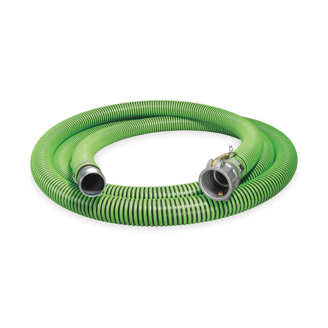 Suction and Discharge Hose: 6 in Hose Inside Dia., 23 psi, Black/Green, 6 in x 6 in Fitting Size