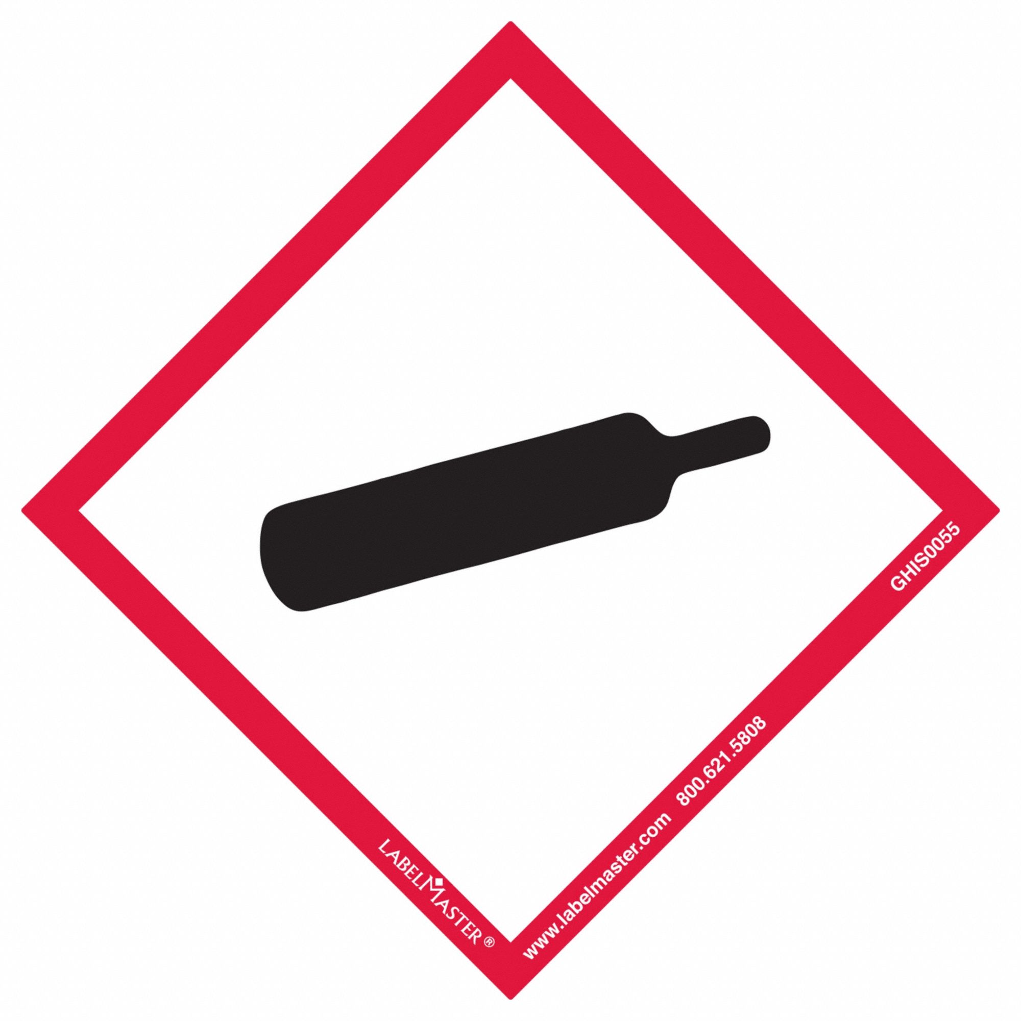 Gas Cylinder Pictogram, White, Label 35ZH31GHIS0055 Grainger