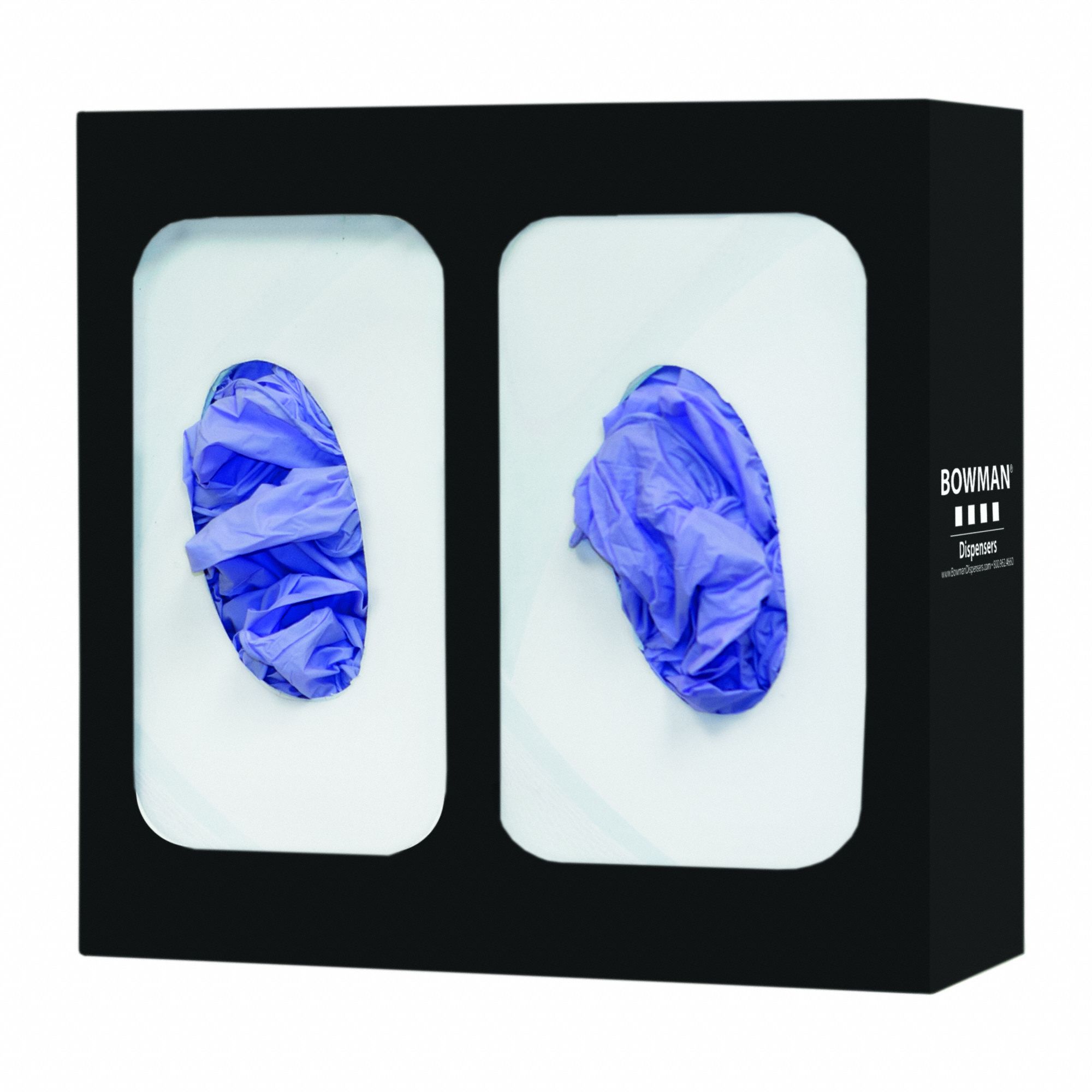 Glove Dispenser: Steel, 10 5/8 in Overall Wd, 10 in Overall Ht, Wall, (2) Boxes