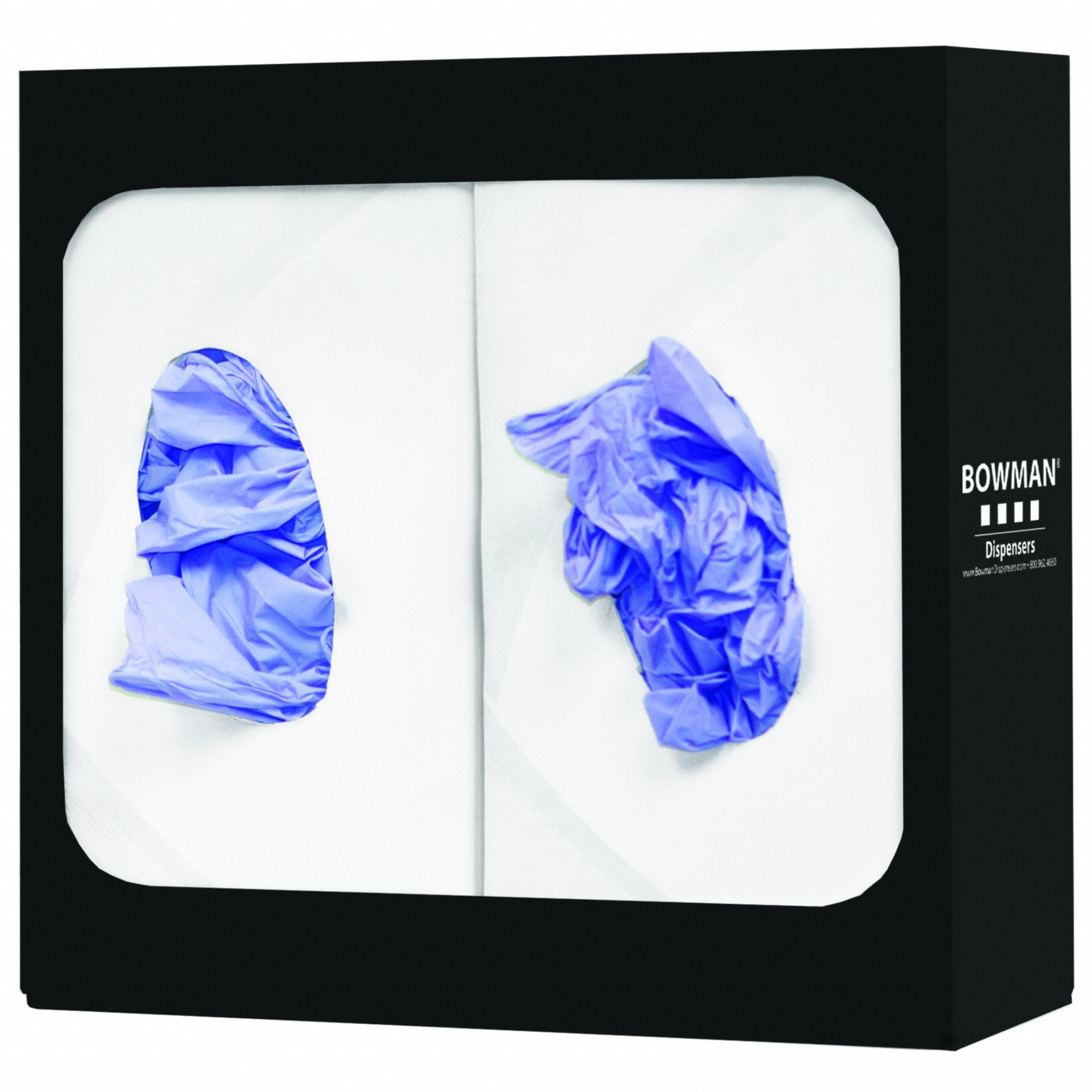 Glove Dispenser: Steel, 10 1/2 in Overall Wd, 10 in Overall Ht, Wall, (2) Boxes