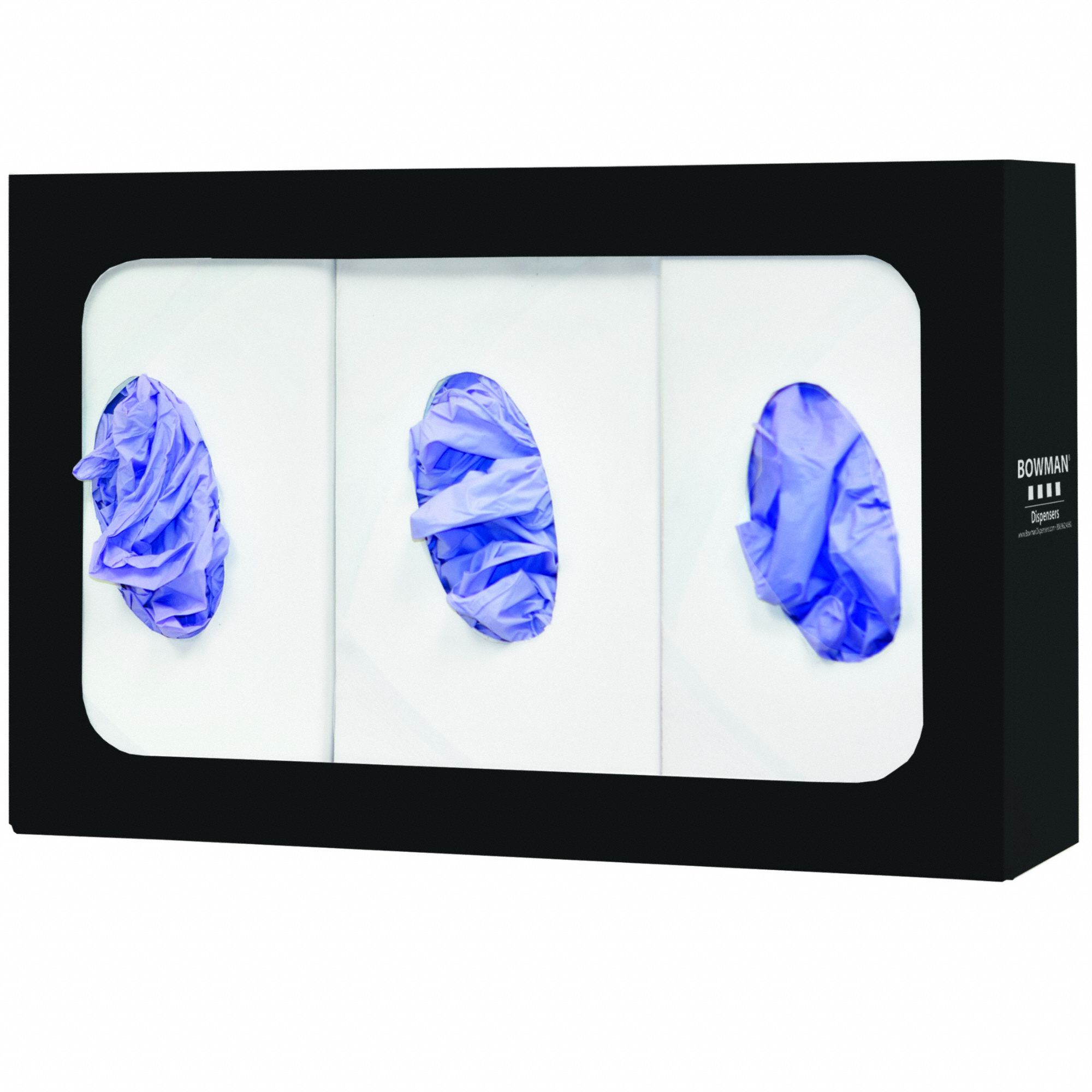 Glove Dispenser: Steel, 15 3/4 in Overall Wd, 10 in Overall Ht, Wall, (3) Boxes