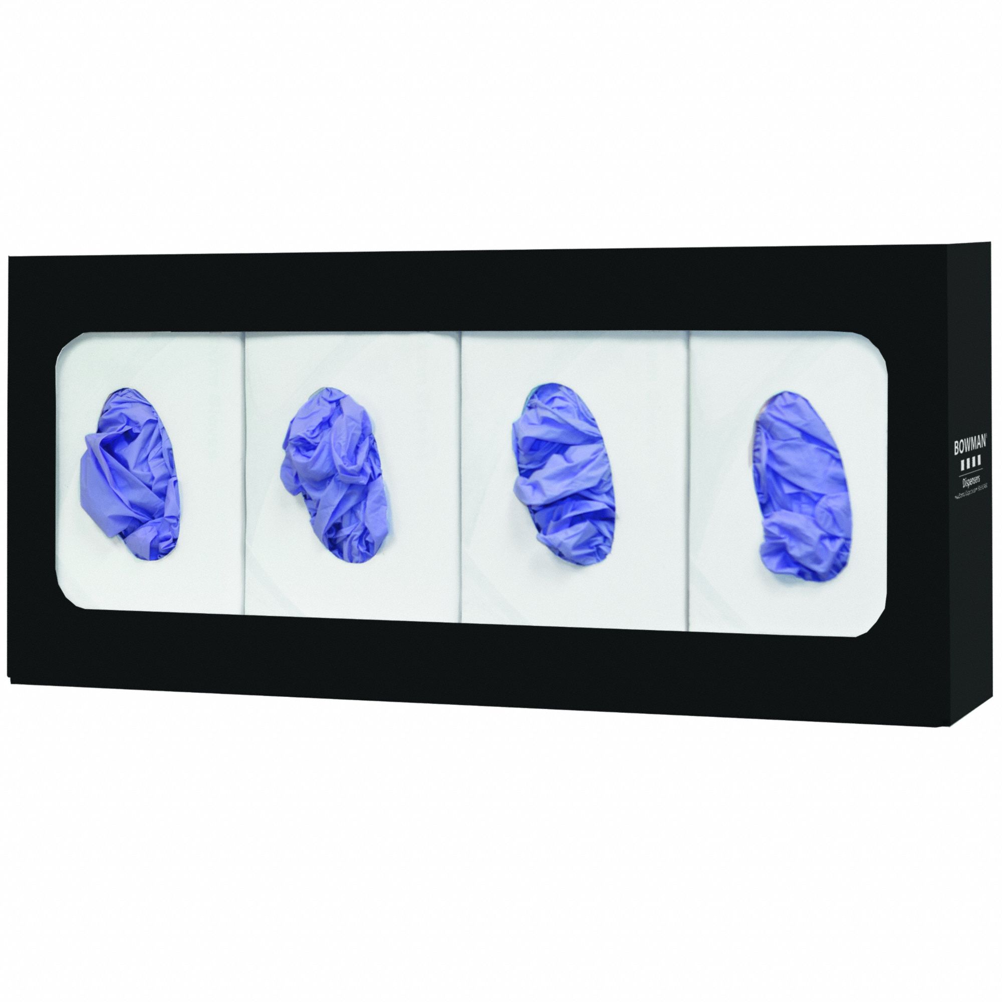 Glove Dispenser: Steel, 22 3/8 in Overall Wd, 10 in Overall Ht, Wall, (4) Boxes