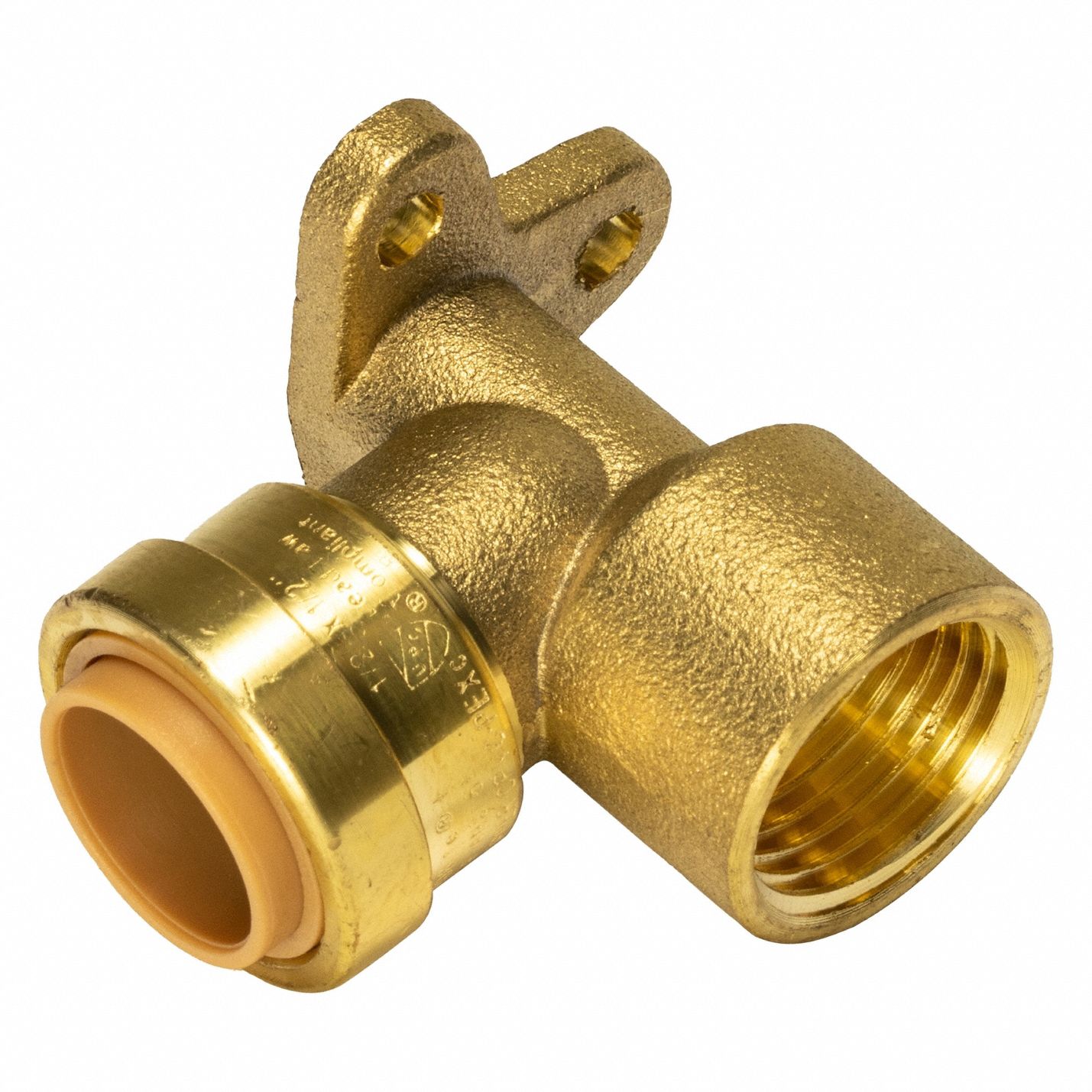 Push-Fit Elbow Fitting: Elbow, 1/2 in OD x 1/2 in Pipe Size, Push-to-Connect x FNPT