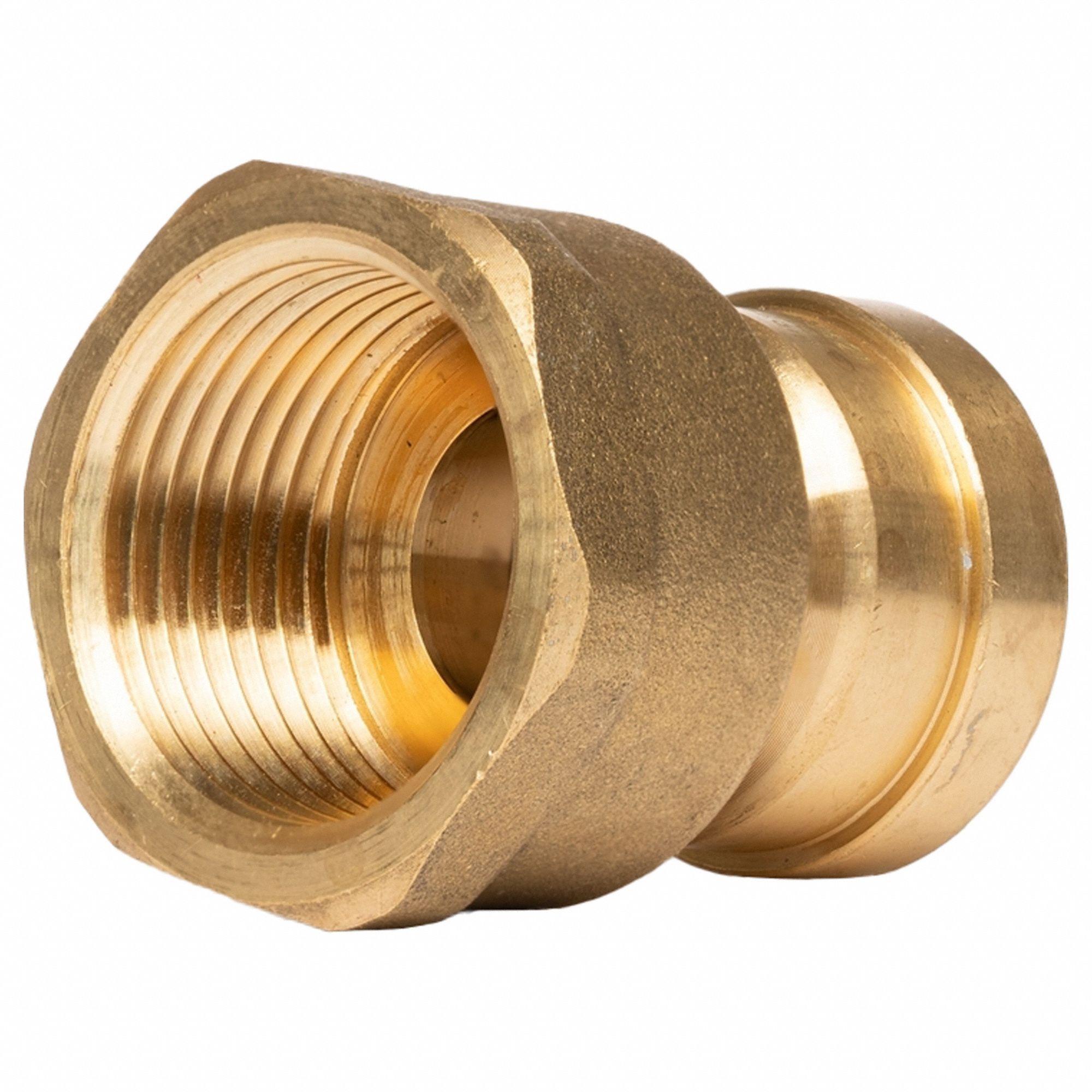 Push-Fit Adapter Fitting: 1/2 in OD x 3/4 in Pipe Size, Push-to-Connect x FNPT